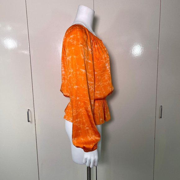 Michael Kors long sleeve michael kors orange Boho top NWT $98 - Picture 5 of 7